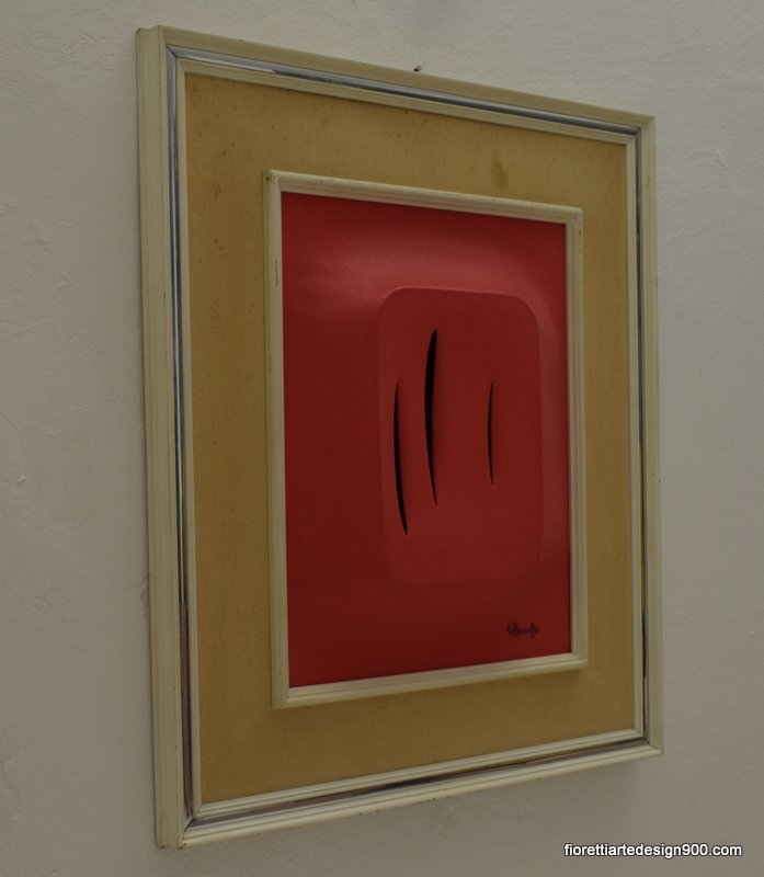 Ugo Reggiani Estroflessione Rossa con tagli 1978 Arte Moderna